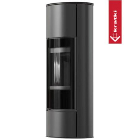 Piec wolnostojący KRATKI ERIK Ø 150 5,5 kW/W z czarnym termotec