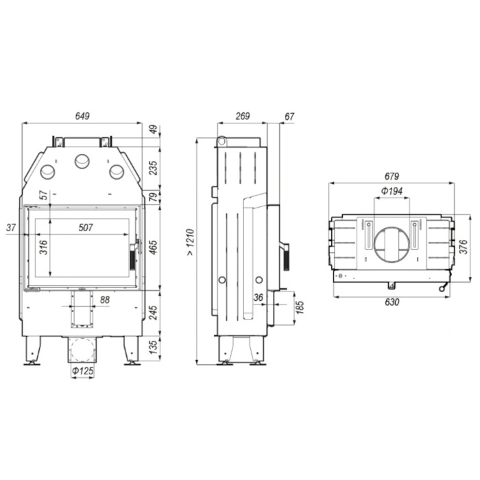 Kominek Defro Home Intra SM SLIM 6 kW