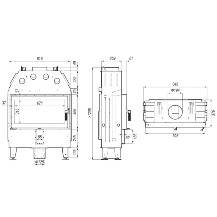 Kominek Defro Home Intra ME SLIM 8 kW