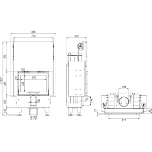 Kominek Defro Home Intra SM SLIM G 6 kW