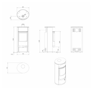 Piec stalowy KRATKI RUNA Ø 150 8 kW