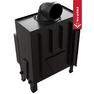 Kominek powietrzny stalowy KRATKI FLOKI M lewy 10 kW Ø 200 z domykaniem