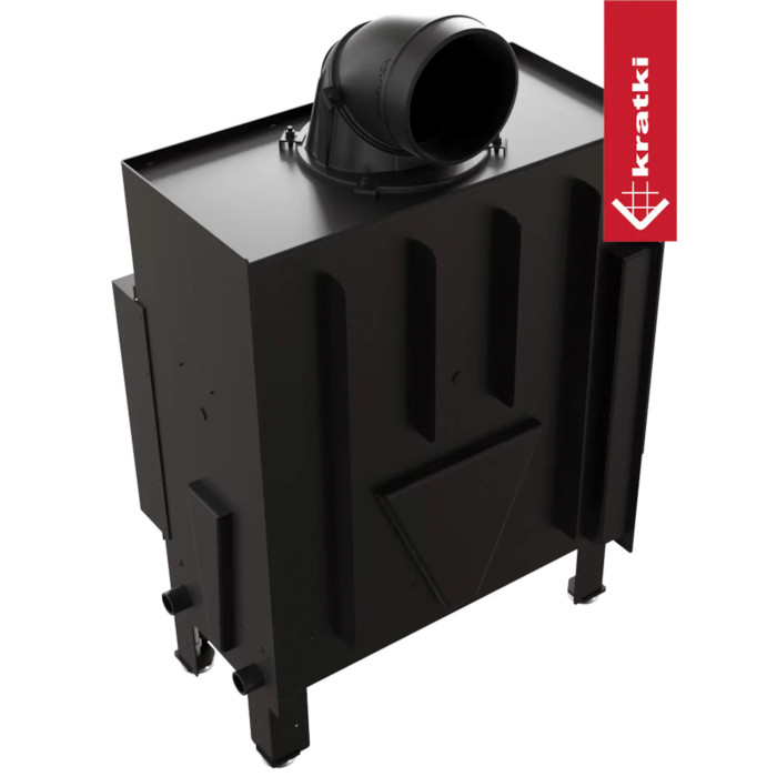 Kominek powietrzny stalowy KRATKI FLOKI M lewy 10 kW Ø 200 z domykaniem