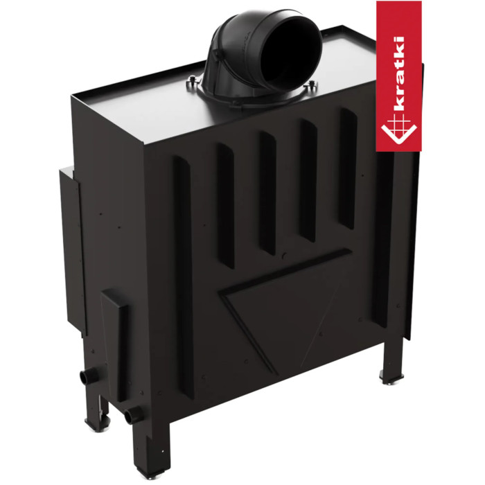 Kominek powietrzny stalowy KRATKI FLOKI L 12 kW Ø 200 czarne wyłożenie