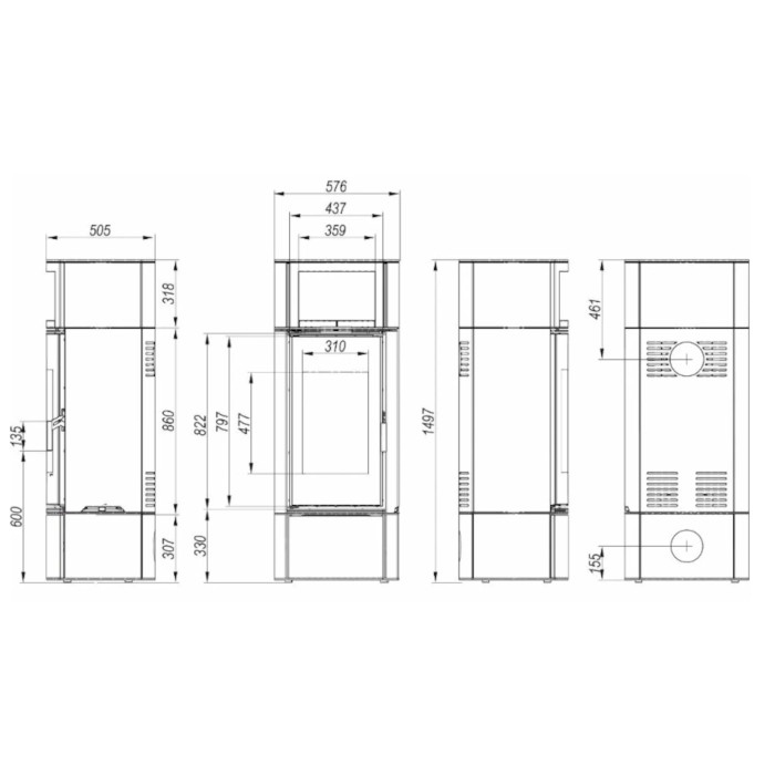 Piec stalowy Defro Home Orbis Extento H 9 kW