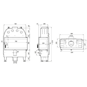 Kominek Defro Home Intra ME BL SLIM 8,3 kW