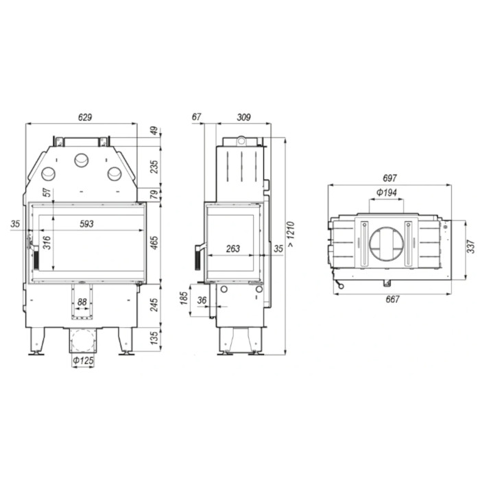 Kominek Defro Home Intra SM BL SLIM 6 kW
