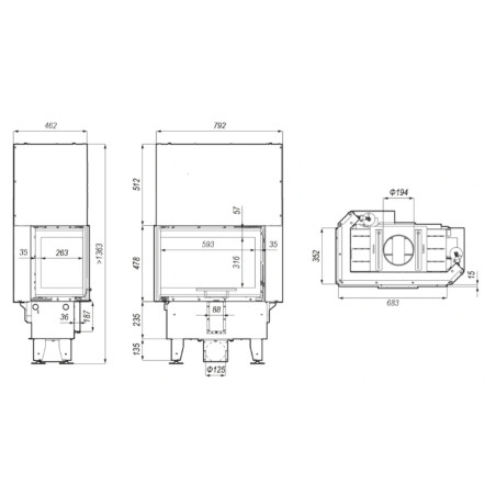 Kominek Defro Home Intra SM BL SLIM G 6 kW
