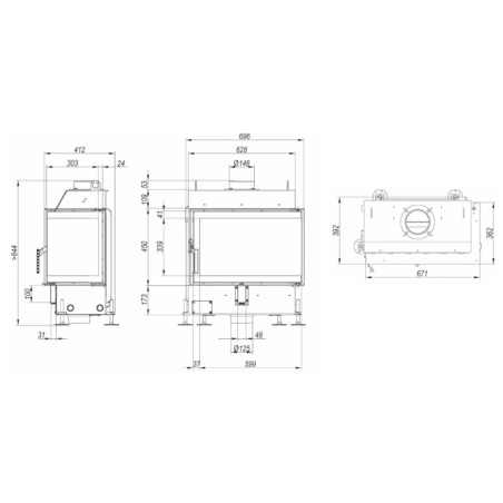Kominek Defro Home Impuls SM BL Basic 7 kW