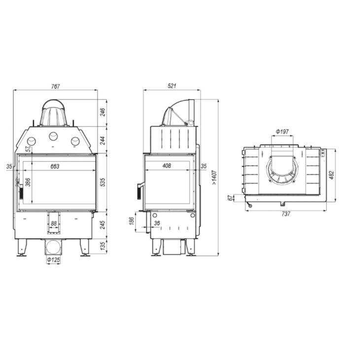 Kominek Defro Home Intra SM BP 10 kW