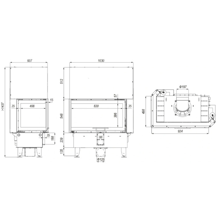 Kominek Defro Home Intra ME BP G 13 kW