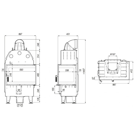 Kominek Defro Home Intra SM BP MINI 10 kW