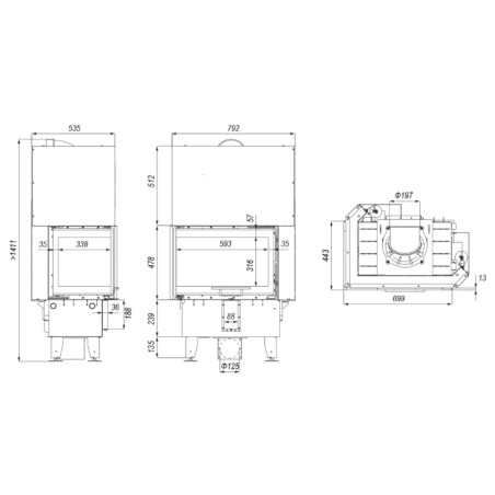 Kominek Defro Home Intra SM BP MINI G 10 kW