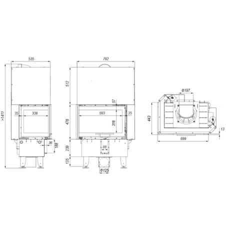 Kominek Defro Home Intra SM BL MINI G 10 kW