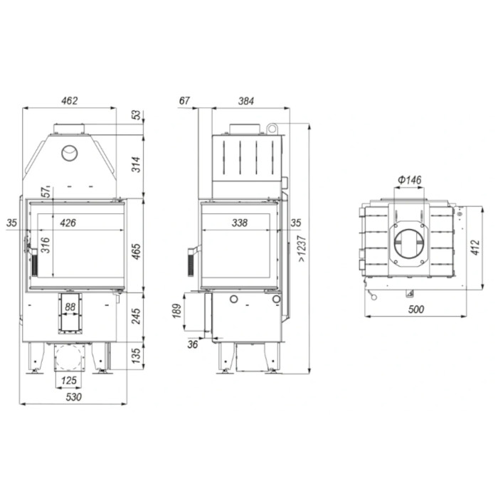 Kominek Defro Home Intra XSM BL MINI 8,3 kW