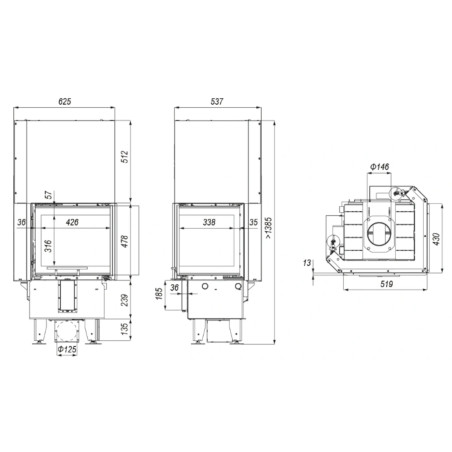 Kominek Defro Home Intra XSM BL MINI G 8,3 kW