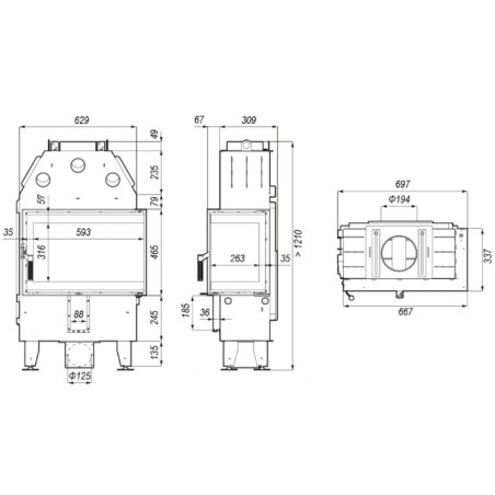 Kominek Defro Home Intra SM BP SLIM 6 kW