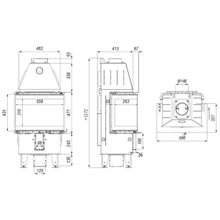 Kominek Defro Home Intra XSM C 8 kW