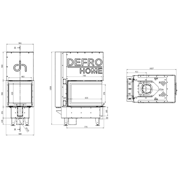 Kominek Defro Home Intra SM U G 15 kW