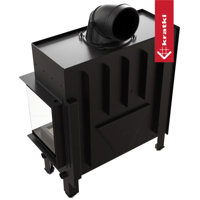 Kominek powietrzny stalowy KRATKI FLOKI L prawy 12 kW Ø 200