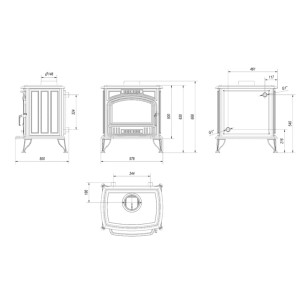 Piec żeliwny koza z płaszczem wodnym KRATKI K6 Ø 150 8 kW