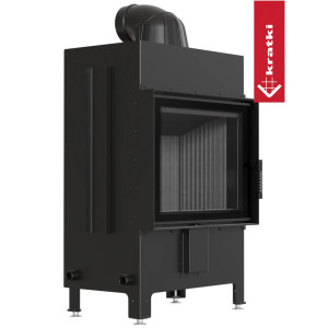 Kominek powietrzny stalowy KRATKI LUCY 12 kW Ø 200 czarne wyłożenie