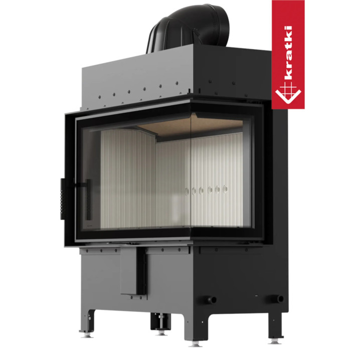 Kominek powietrzny stalowy KRATKI LUCY prawy 14 kW Ø 200