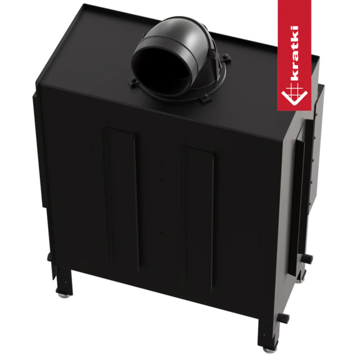 Kominek powietrzny stalowy KRATKI LUCY prawy 14 kW Ø 200
