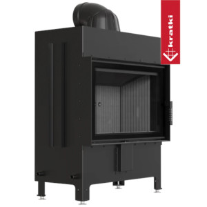 Kominek powietrzny stalowy KRATKI LUCY 14 kW Ø 200 czarne wyłożenie