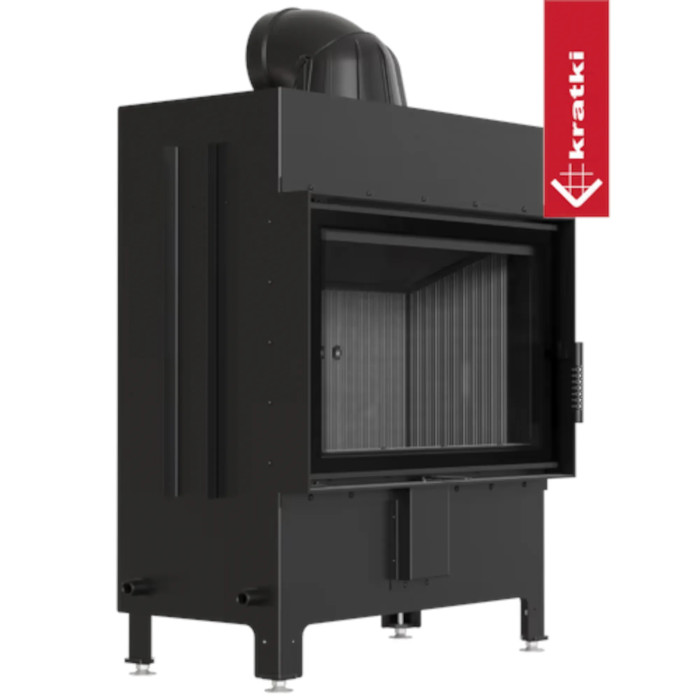Kominek powietrzny stalowy KRATKI LUCY 14 kW Ø 200 czarne wyłożenie
