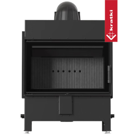 Kominek powietrzny stalowy KRATKI LUCY 14 kW Ø 200 czarne wyłożenie