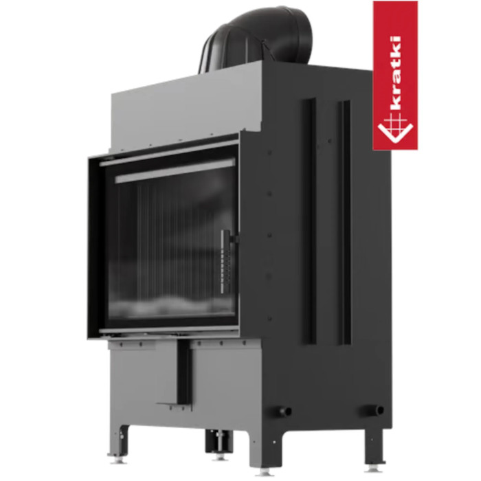 Kominek powietrzny stalowy KRATKI LUCY 14 kW Ø 200 czarne wyłożenie