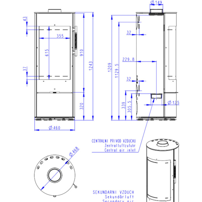 Piec kominkowy LUANCO N 03 - Metal