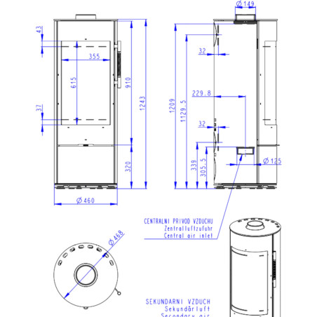 Piec kominkowy LUANCO N 03 - Metal