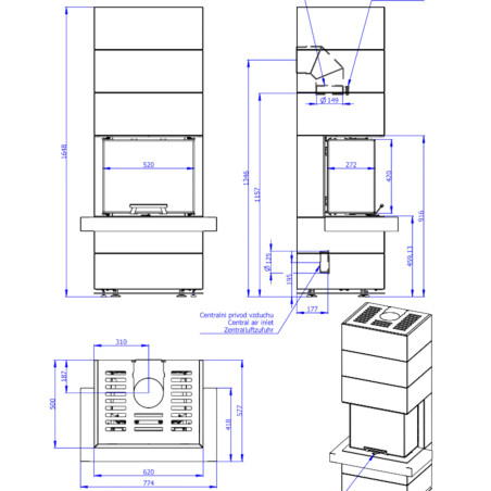 Piec kominkowy CARA CS 02 - Metal