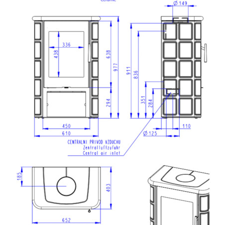 Piec kominkowy SIENA N 02 - Kaflowy