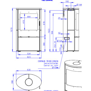 Piec kominkowy SONE - Ceramika ryflowana
