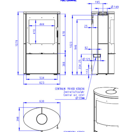 Piec kominkowy SONE - Ceramika ryflowana Piec kominkowy SONE - Ceramika ryflowana