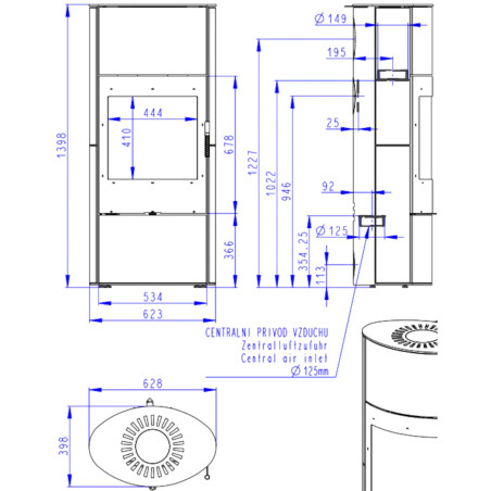 Piec kominkowy SONE H - Ceramika ryflowana Piec kominkowy SONE H - Ceramika ryflowana