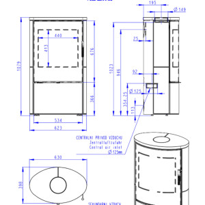 Piec kominkowy SONE G - Ceramika ryflowana