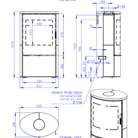 Piec kominkowy SONE G - Ceramika ryflowana Piec kominkowy SONE G - Ceramika ryflowana