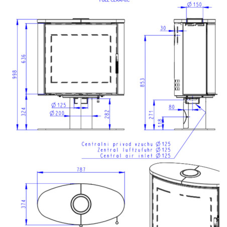 Piec kominkowy STROMBOLI G T - Ceramiczny