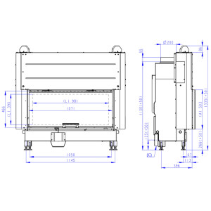 Kominek Romotop HEAT 3G L 110.50.04 Czarne wyłożenie