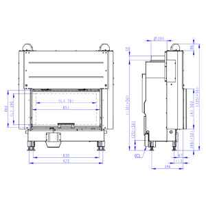 Kominek Romotop HEAT 3G L 88.50.06 Czarne wyłożenie