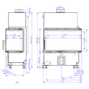 Kominek Romotop HEAT R 4G S 70.44.33.26 Czarne wyłożenie