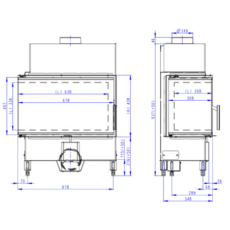 Kominek Romotop HEAT L 2G S 70.44.33.23