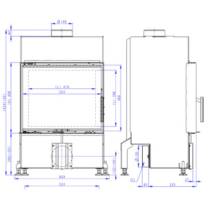 Kominek Romotop HEAT 4G 59.50.04 Czarne wyłożenie