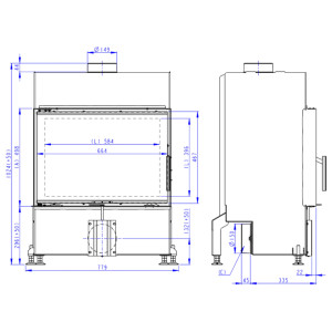 Kominek Romotop HEAT 4G 70.50.04 Czarne wyłożenie