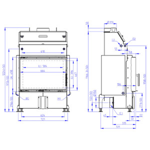 Kominek Romotop HEAT W 4G 70.50.04 Płaszcz wodny