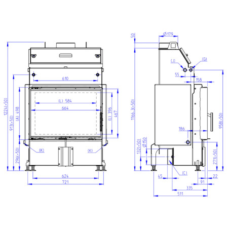 Kominek Romotop HEAT W 4G 70.50.04 Płaszcz wodny